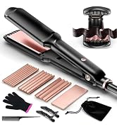 Hair Crimper Waver,Professional Women Hair Straightener Irons 4-in-1 Set Create Zig Zag Waves,Cri...