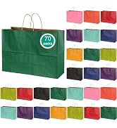 BLEWINDZ 70Pcs Large Paper Bags with Handles, 16x6x12 Inches Multicolor Paper Shopping Bags for S...