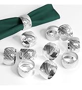 LogHog Delicate Alloy Napkin Rings Set of 12, Ideal Table Setting Napkin Decor for Wedding, Chris...