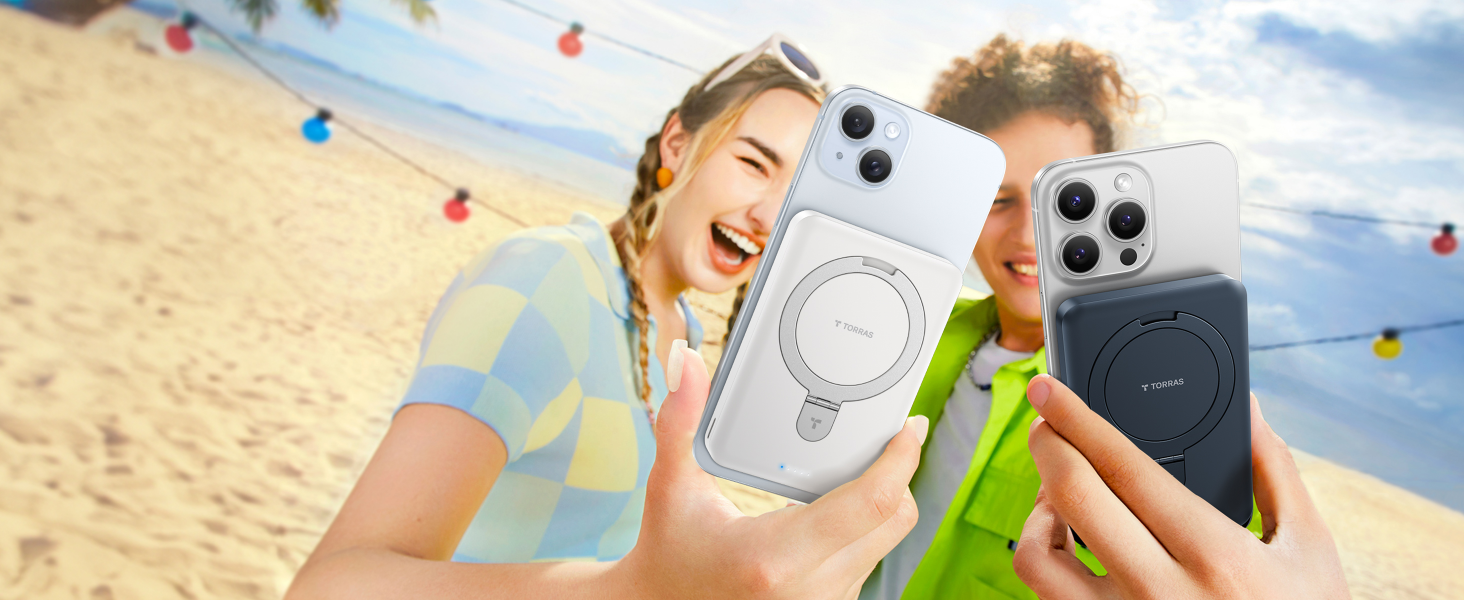 TORRAS EasyGo 10000mAh Magnetic Portable Charger Power Bank for iPhone, Fast Charging Travel
