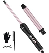 2 in 1 Curling Wand Set, 1/2 Inch Curling Iron Set with Interchangable Ceramic Curling Wand 1 Inc...