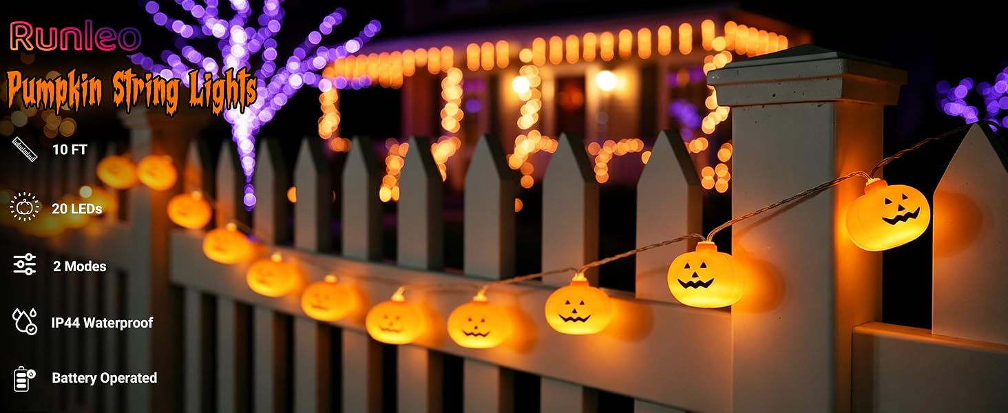 Halloween Decorations Pumpkin String Lights