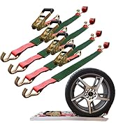 Boxer Pro Series Car Tie Down – 3pt Anchor with J Hooks – 2 Inch x 8 Feet – 3,333 Safe Working Lo...