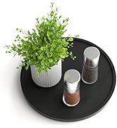 Homerays Lazy Susan Organizer 9 Inch Non-Skid Bamboo Lazy Susan for Kitchen Rotating Spice Rack f...