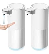 RYTOXILO Automatic Soap Dispenser, 2 Pack White Touchless Liquid Soap Dispenser for Bathroom, 13....