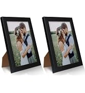 PECULA 2 Pack 5x7 Picture Frame, Black Picture Frame for Wall and Tabletop Display, Resistant Pla...