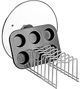 SANNO Pot Pan Lid Holder Rack Organizer Kitchen Organizer Drawer Plate Organizer Pot Lids, Storag...