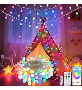 echosari Smart Cluster Lights Plug in, 10FT 60 LED Color Changing Globe Fairy Lights RGB Built in...