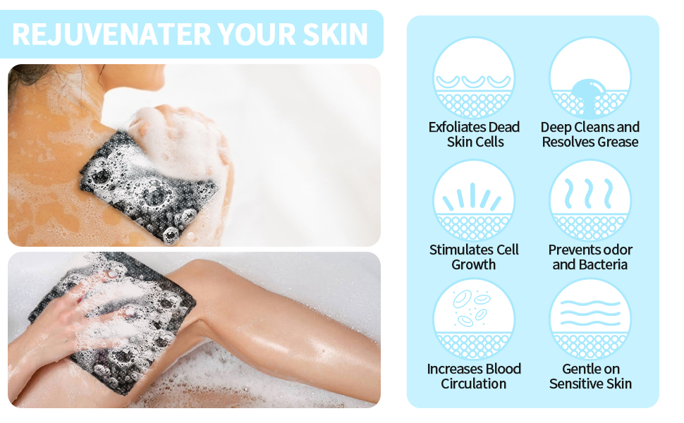 japanese exfoliating body scrubber washer brush lufas foot exfoliator scrubbers for use in shower