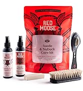 Suede and Nubuck Cleaner Kit - 5pc Shoe Cleaning Set - Water & Stain Protector, Brushes - Red Moose