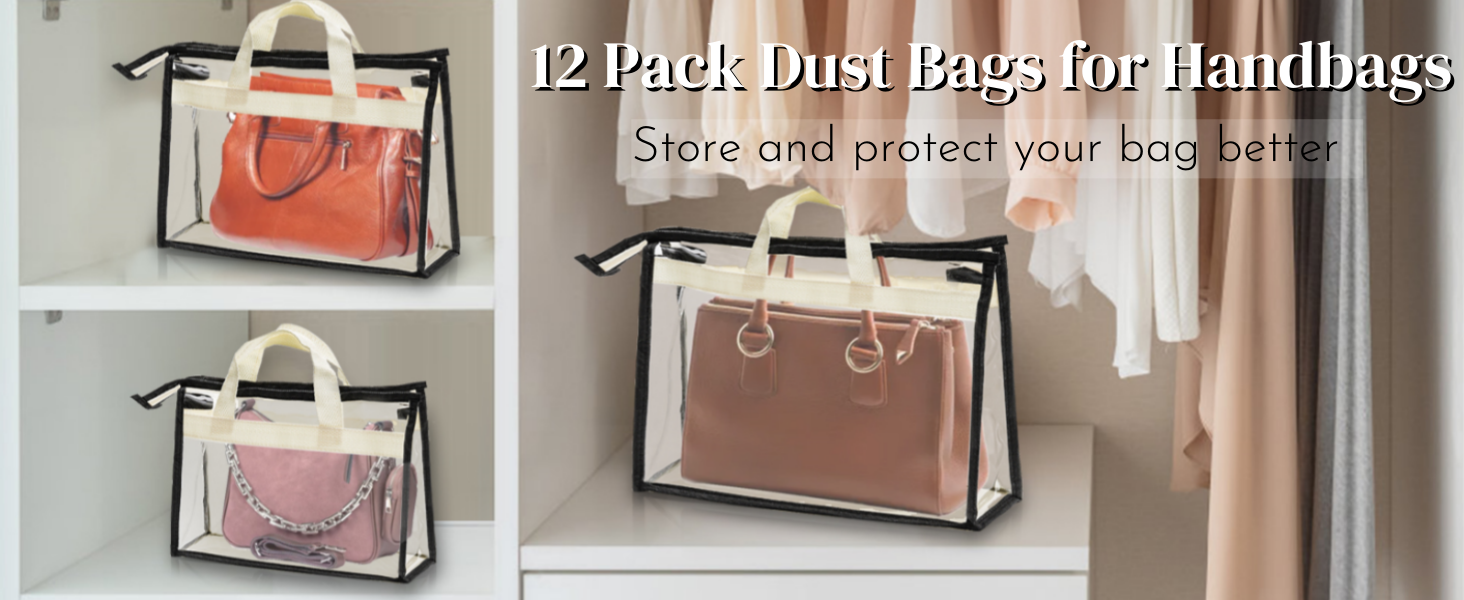 12 Pack Clear Handbag Storage Organizer