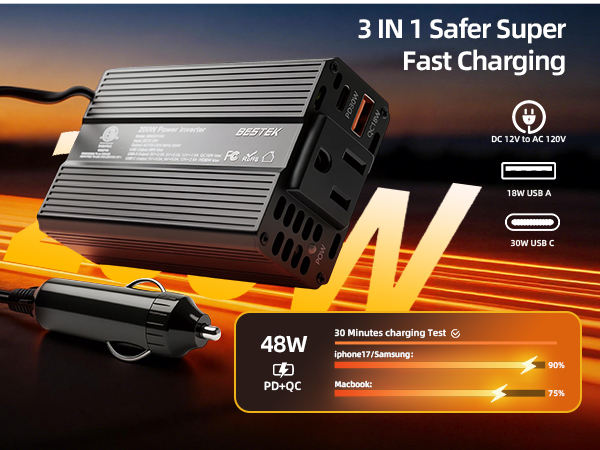 pd30w qc18w usb c car charger