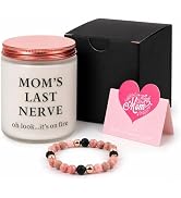 Mothers Day Gifts for Mom, Mom's Last Nerve Candle, Funny Lavender Soy Wax Candle with Bracelet f...