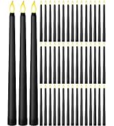 Funtery 48 Pcs Flameless LED Taper Candles Fake Candles Battery Operated Candles Bulk 11 Inch Fli...