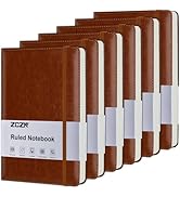 ZCZN Lined Journal Notebooks for Work, 5.5x8.3 in, 192 Pages, Hardcover Leather A5 Journals for W...