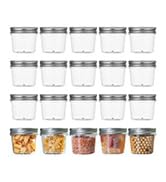 novelinks 4 oz Clear Plastic Jars with Screw-On Lids – Reusable Round Containers for Slime, Food,...