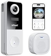 ieGeek Doorbell Camera Wireless No Subscription, 3MP Video Doorbell with Chime, 180° Head to Toe ...