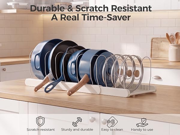 lid organizers inside cabinet