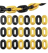Black Gold Chain Balloons, 24PCS Giant Chain Foil Balloons Garland for 80s 90s Hip Hop Party Deco...