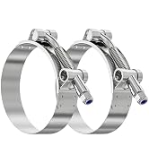 Eoppen 2Pcs 2 Inch T-Bolt Hose Clamp - 304 Stainless Steel Turbo Intake Intercooler Clamp Working...