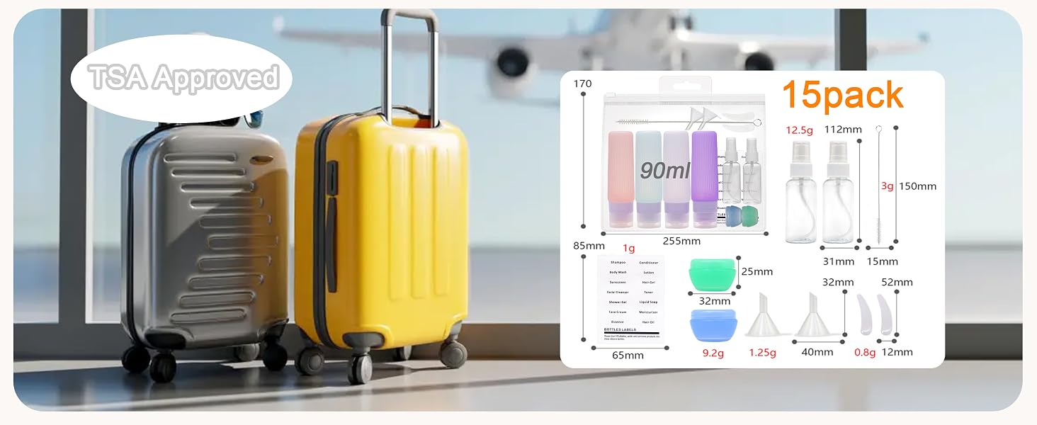 Leak Proof Travel Bottles for Airplane