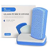 Maryton Foot Scrubber Pumice Stone for Feet, Upgraded 2 in 1 Exfoliating Glass Pumice Stone with ...