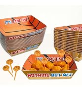 50ct Paper Food Trays and Plastic Picks - Basketball