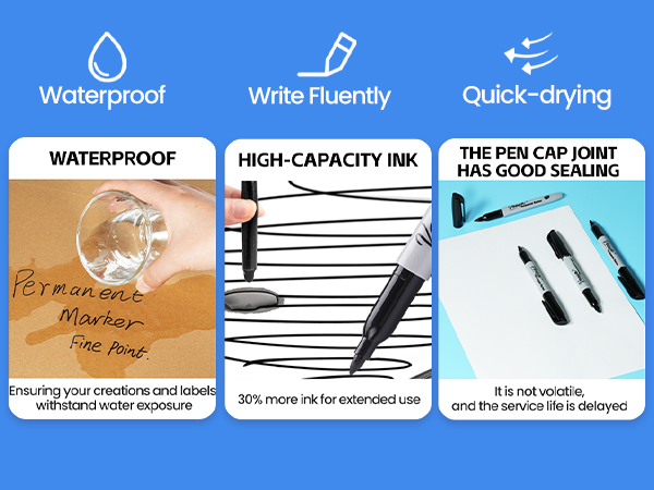 water-proof, qiuck drying, smooth writing