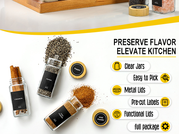 spice jars with lids
