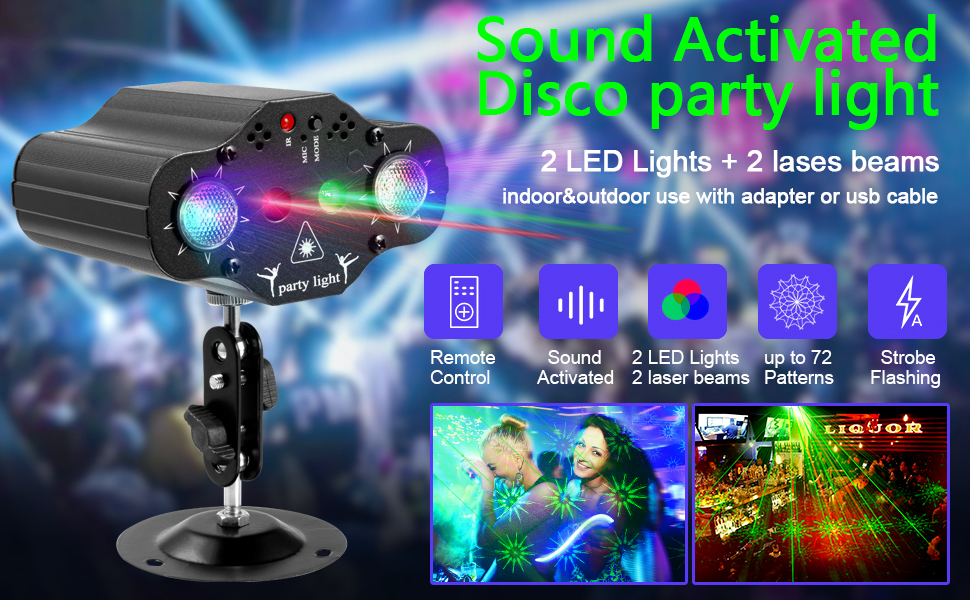 Sound Activated Party lights DJ Disco light