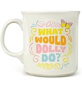 Dolly Parton WHAT WOULD DOLLY DO Mug, 16-Ounce Ceramic Mug with Signature Dolly Logo, Microwave a...