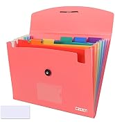 7 Pocket Accordian File Folders, Expanding File Folder A4 Letter Size Paper Portable Document Org...
