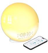 BIB_WJ Smart Sunrise Alarm Clock with No Signup APP Control & Wake-Up Light, 4 Alarms, White Nois...