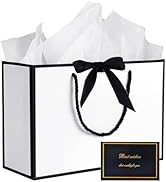 JMANNI Gift Bags, 1PCS Gift Bags Large with Ribbon and 1 Greeting Cards 2 Tissue Paper, Portable ...