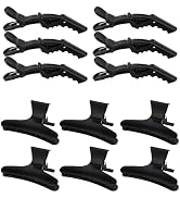 24 Pcs Hair Clips for Styling, 12 Black Butterfly Hair Clips and 12 Black Alligator Curl Clips, P...