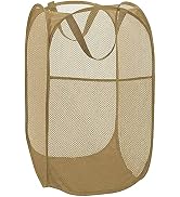 BATTOO Deluxe Strong Mesh Pop up Laundry Hamper Basket with Side Pocket for Laundry Room, Bathroo...