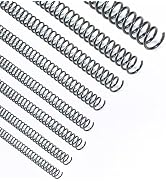 Binditek 200 Pack Plastic Spiral Binding Coils,Multi Size Binding Spines,4:1 Pitch,(1/4",5/16",3/...