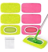 6 Pack Reusable Mop Pads Compatible with Swiffer Sweeper Mop, Washable Wet Pads Refill, Dry Sweep...