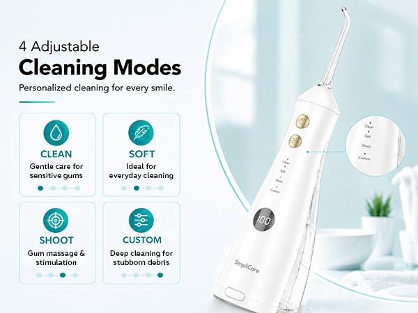 SimpliCare F5052 cordless water flosser for daily oral care and deep cleaning