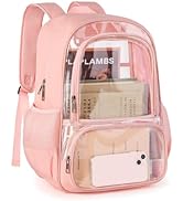 KIMNERPU Clear Backpack, Fabric & PVC Transparent Backpack with Reinforced Strap for Women Men, H...