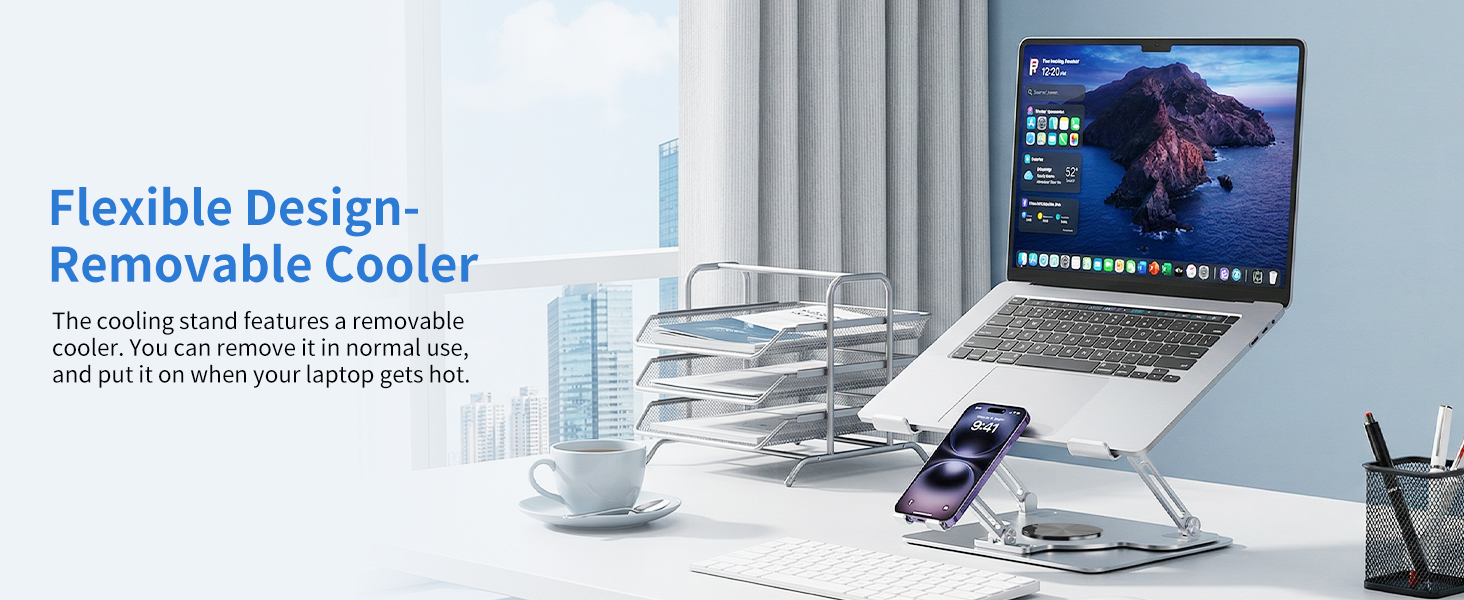 tablet stand with fan