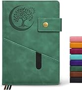 PAIBAS Blank Journal Notebook, A5 Hardcover Leather Sketchbook with 200 Pages Thick Blank Paper f...