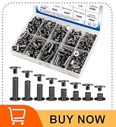 Chicago Screws Kit, Black Screw Rivets, 8 Sizes Carbon Steel Binding Screws