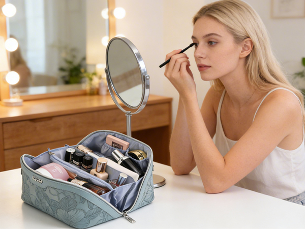 open flat makeup bag