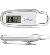 U-Trak 3D Pedometer for Walking with Removable Clip and Carabiner Simple Step Counter for Walking...