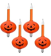 4 Pack Halloween Decorations Pumpkins Bubble Lights Replacement Bulbs with Orange Liquid, E12 Scr...
