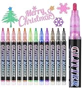 OLINGYOU Glitter Marker Pens,12 Colors Self-Shimmer Metallic Markers,Glitter Paint Pens DIY Craft...