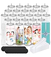 25 Pack Sublimation Tumblers Bulk 20 oz Skinny Straight Flat Bottom Blank Tumbler Cups with Indiv...