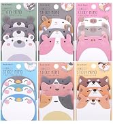 JIANTA Cute Sticky Notes, 6 Pack 270 Sheets Kawaii Cartoon Animal Sticky Notes, Mini Cartoon Note...