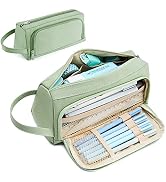 Large Capacity Pencil Case Trapezoid Large Storage Pencil Pouch for School Student, 8 Zipper Comp...